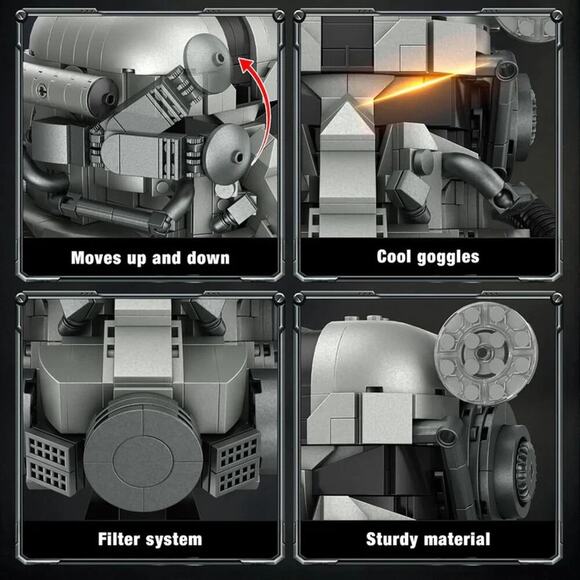 NEW TOK MOC Radiation Power Armor Helmet Block Set for Ages 12+ NO.66055 088pcs - Picture 3 of 6